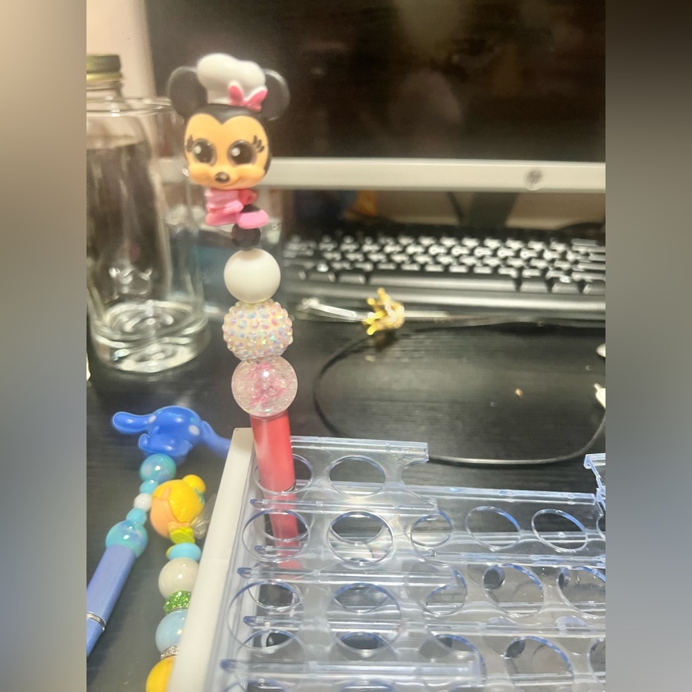 Minnie Mouse Beaded Pen – Cute Handmade Pen